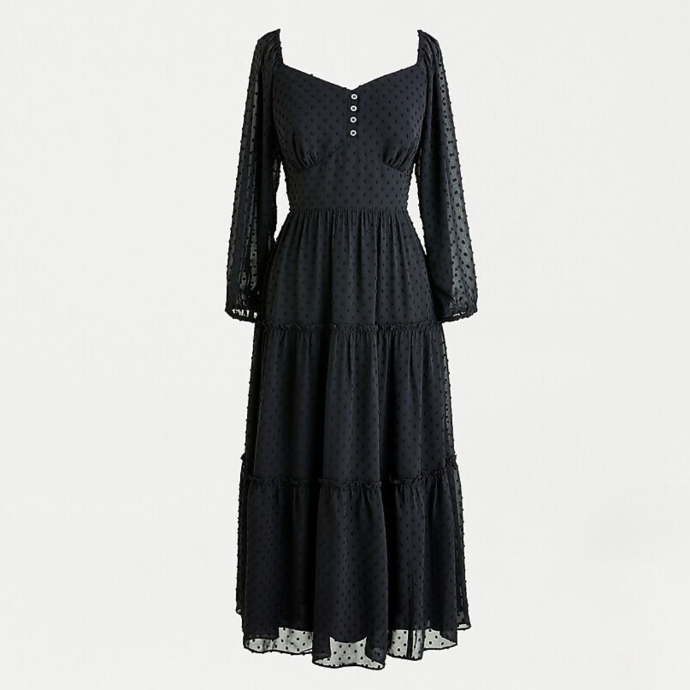 J. Crew Swiss Dot Midi Dress Size 8